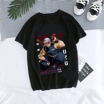 Noıssey Kırmızı Etiket Gala Unisex Demon Slayer T-shirt Model4432 17149 Siyah
