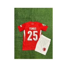 Türkiye Euro 2024 Yunus Akgün İç Saha Çocuk Forması Kırmızı Çok Renkli