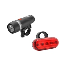 Ön-Arka Bisiklet Led Far-Stop Lambası. Işık Seti Siyah