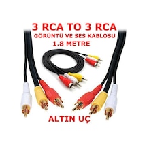 3 Rca To 3 Rca Görüntü Ses Kablosu 1.8M Metre