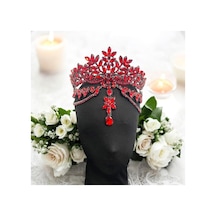 Alınlıklı Gelin,kına,nişan,söz,after,bride,party Taç Kırmızı - 729058635 Kırmızı