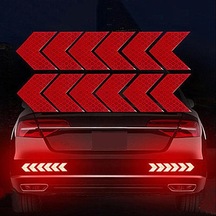 Kırmızı 12pcs Büyük Araba Gece Uyarı Yansıtıcı Etiket Scratch Modifiye Elektrikli Motosiklet Vücut Etiketi