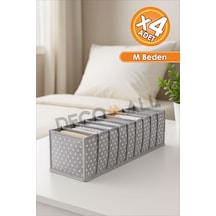 4 Adet 11 Gözlü Gri Benekli Çekmece Içi Düzenleyici Organizer Çok Amaçlı 42 X 14 X 14 Cm M Beden Kum Diğer