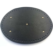 Oval Suni Deri Örgü Çanta Tabanı Siyah- Genişlik 20,5cm -uzunluk 30 Cm 20 CM