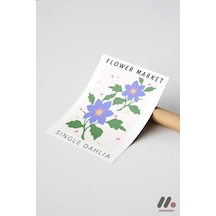 Flower Market Dahlia Posteri, Çerçevesiz Yüksek Kalite Duvar Afişi - Ev Dekorasyonu