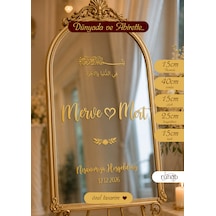 Düğün Nişan Söz / Ayna Yazısı / Dua Besmele / Gold Çiçek Detaylı / İsimlik