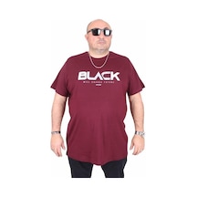 Starbattal Erkek Büyük Beden Sıfır Yaka Tişört Black 25176 Murdum Murdum Mürdüm