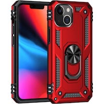 Apple Uyumlu  iPhone 13 Mini Kılıf Zore Vega Yüzük Standlı Zırh Kılıf