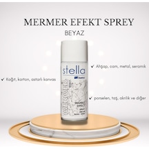 Stella Mermer Efekti Spreyi 200ml /kağıt, Karton, Astarlı Kanvas, Ahşap, Cam, Metal, Seramik Vb. BEYAZ