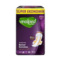 Molped Super Night Hijyenik Ped Ekonomik Paket Uzun 18 Li Gece Koruma Tarı