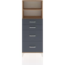 Arges Dolap 2 Raflı 4 Çekmeceli 60x30x163 Çam-antrasit Atlas Çam