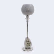Vitale Tarnıshed Cam Metal Mumluk 11 11 Cm Renkli