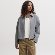 Jack & Jones Kadin Klasik Yaka Ceket - Wilma - 12298706 Medium Grey Melange