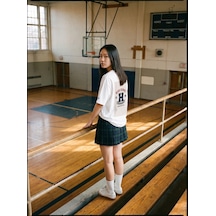 Black Nova Oversize Baskılı Unisex Tişört High School 90 Beyaz