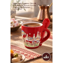 5 Adet Yöresel Kahve Fincanı Geleneksel Porselen 7x9 Cm, Türk Kahvesi Sunum Fincanı, Coffee Cup, Porcelain Diğer