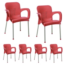 Hesaplimagazam 6 Adet Metal Ayaklı Plastik Sandalye