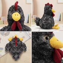 Sesli Öten Çilli Horoz Peluş Oyuncak 40 Cm Siyah