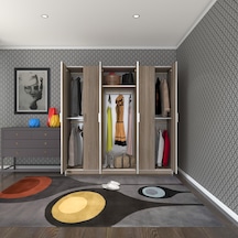 Kenzlife gardırop 6 kapaklı kapılı anemon 180*180*42 crd gardolap dolap