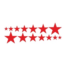 Sıralı Yıldız Oto Sticker 14'lü Kırmızı 40 15 Cm