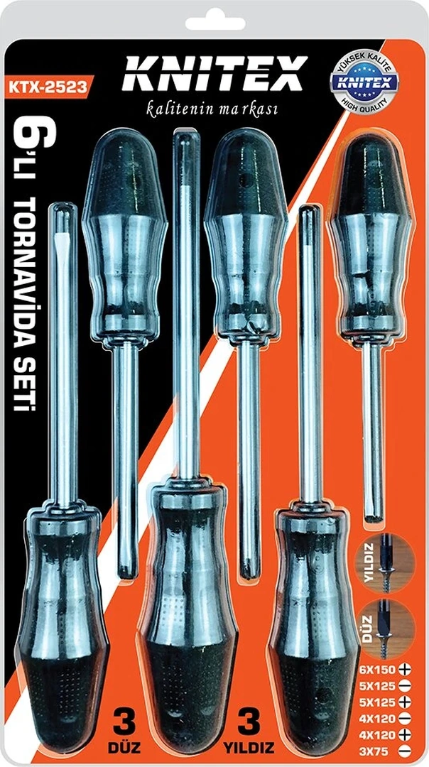 6pcs Tornavida Seti 6x150 Yıldız - 5x125 Düz-yıldız - 4x120 Düz-yıldız - 3x75 Düz