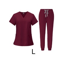 Suntek Kadın Üniforma Scrubs Set Üstü Ve L-kırmızı