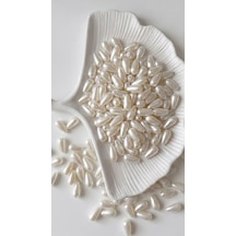 25 Adet 9x20 Mm Krem Renk Plastik Kırışık Damla Model İnci Boncuk Çanta Takı Aksesuar Boncuğu