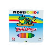 Nova Color Nc-2117 Silinebilir Jumbo Üçgen Mum Pastel Boya 12 Ren