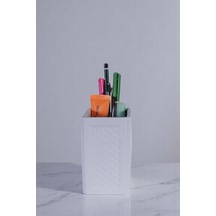 Kalemlik Masa Kalemliği Organizer Kalemlik Beyaz Renk Model 92 Çok Renkli