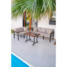 Neokas Bahce Mobilyası, Modern Balkon Mobilyası, Kafe Oturma Takımı, Teras Koltugu,balkon Oturma Grubu 2+3+m Antrasit