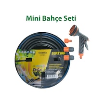 Mini Bahçe Sulama Seti 6 Fonksiyonlu Tabanca, Ayar Seti Ve 15 Metre Termo Kauçuk Hortum