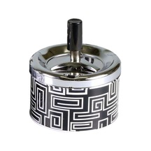 Bas-çevir Metal Hazneli Siyah Beyaz Çizgiler 9 CM