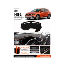 Fiat Egea Cross 2021-2026 Tabletli Uyumlu Torpido Örtüsü - Siyah Kahverengi