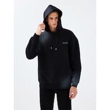 Oversize Fit Erkek Sweatshirt Siyah
