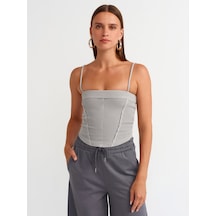 Dilvin Crop Top 101a20794 Gri