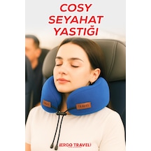 Viscofoam Cosy Ortopedik Seyahat Yastığı Visco Boyun Destekli Seyahat Yastığı - Mavi | Ergo Travel