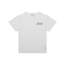 Antebies Cepte Çiçek Detaylı Tshirt Beyaz