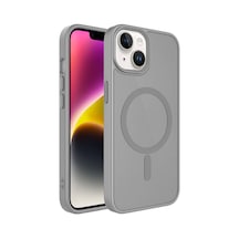 Ardemix Apple Uyumlu iPhone 13 Kılıf Mat Arka Yüzey Wireless Şarj Özellikli Flet Magsafe Kapak - Gri