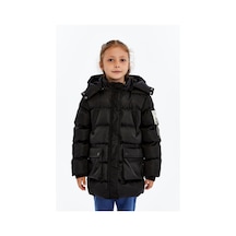 Benitto Kids Kız Çocuk Kalın Kışlık Kapüşonlu Kaban 51349 Siyah