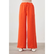 Mizalle Beli Lastikli Modal Nar Çiçeği Pantolon Narçiçeği