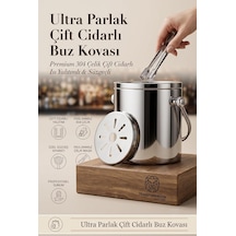 Transformacion Çift Cidarlı Isı Yalıtımlı Buz Kovası Termosu 1 L - Ultra Parlak Süzgeçli Profesyonel Ev Ve Bar Diğer