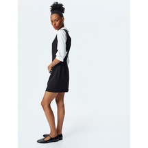 Koton Slim Fit Kolsuz Mini Jile Elbise Siyah 5wak80104uw Siyah