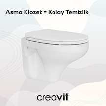 Creavit Perla Duroplast Yavaş Kapanan Klozet Kapaklı Beyaz Set