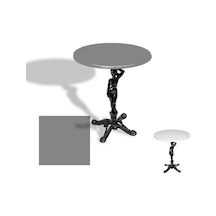 Çipa 1003 Döküm Ayak Yuvarlak Masa Çap 80cm - Werzalit, Wermodin Ve Allzalit Tabla - Koyu Gri Çok Renkli