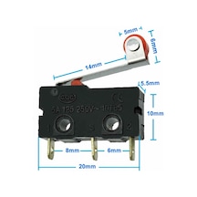 5 Adet Makaralı Micro Switch Anahtar 5a 5a 250v Rulo Makara Koll