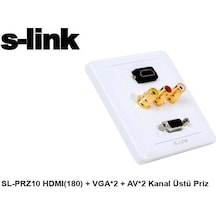 S-link Sl-Prz10 Hdmı 180 + Vga-2 + Av-2 Kanal Üst Priz