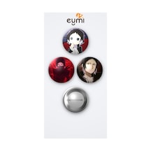 Bungou Stray Dogs Animesi Akutagawa Anime 3'lü Metal Rozet Seti 58mm İğneli Buton Çanta Yaka Rozeti Çok Renkli