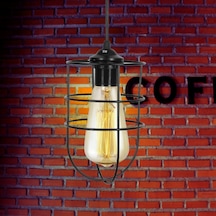Kafes Siyah Metal Sarkıt Barista Cafe Hol Avize Depo Aydınlatma Siyah
