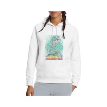 Anime Dragon Ball Baskılı Beyaz Kadın Kapşonlu Sweatshirt (534770522)