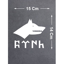 Kurt Ve Göktürkçe Türk Sticker - Araba Oto Motosiklet Karavan Cam Sticker - 00261 15x14 Cm