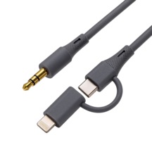 Microcase 2'si 1 Arada Type-c Ve Lightning To 3.5mm Aux Ses Kablosu - Ios Android Uyumlu Oto Ses Aktarım Adaptörü-al5815